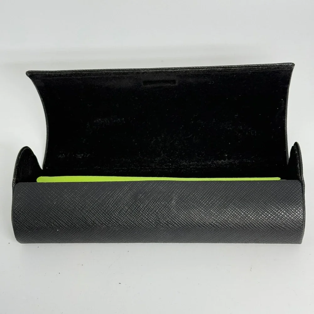 Prada Black Saffiano Leather Hard‎ Eyeglasses Sunglasses Case Magnetic Closure 2